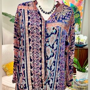 JohnnyWas cut velvet top S-M